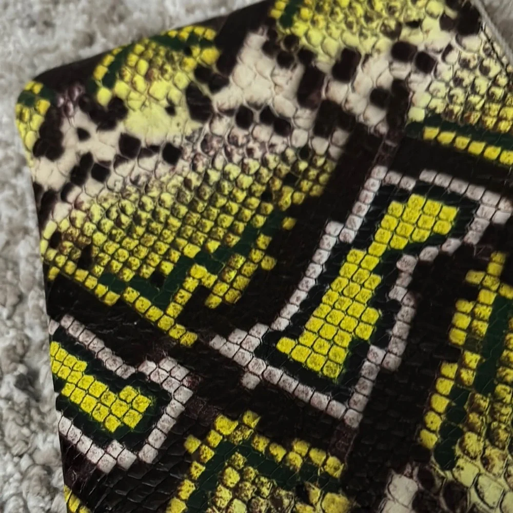 Clare V Yellow and Black Snakeskin Pouch - Picture 4 of 7